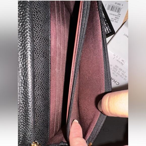 CHANEL CLASSIC BLACK CAVIAR LEATHER WOC WALLET ON THE CHAIN CROSSBODY BAG - Picture 10 of 14